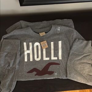 NWT Hollister Gray Long Sleeve Tee
